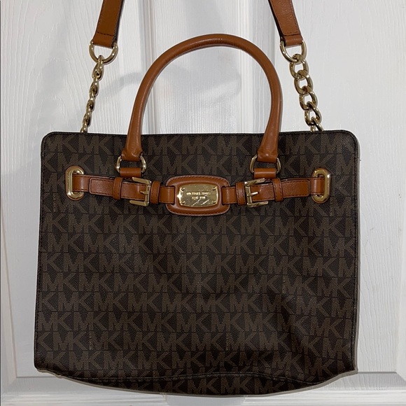 Michael Kors Brown Shoulder Bag with Gold Accents - Picture 1 of 13